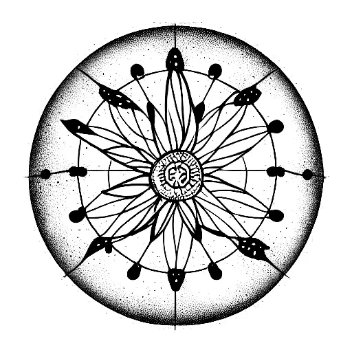 dreamcatcher mandala snowdrop tattoo design idea