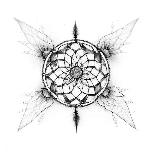 dreamcatcher mandala snowdrop tattoo design idea