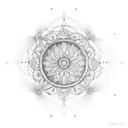 dreamcatcher mandala snowdrop tattoo design idea