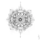 dreamcatcher mandala snowdrop tattoo design idea