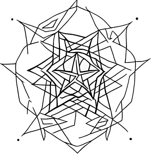 8 pointed star tattoo design idea