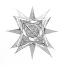 8 pointed star tattoo design idea