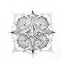 8 pointed star and crescent moon upside down  tattoo design idea