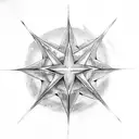 8 pointed star and crescent moon upside down  tattoo design idea