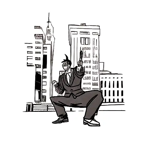 Wall Street bull with JS sign tattoo design idea