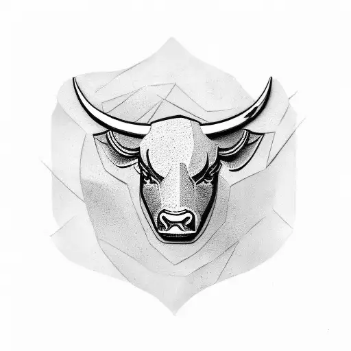 Wall Street bull with JS sign tattoo design idea