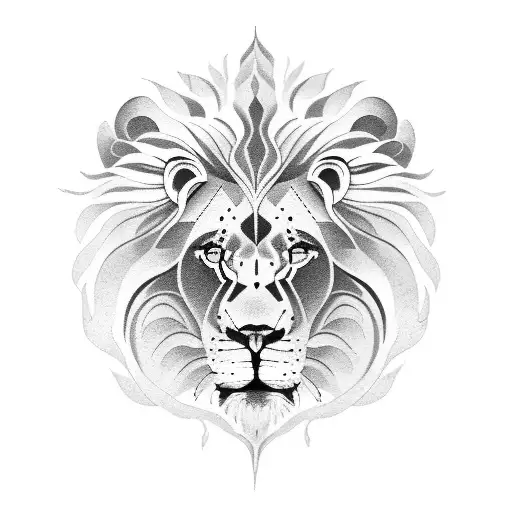lion father mother son daughters tattoo design idea
