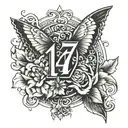 number 47 tattoo design idea
