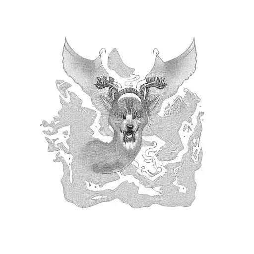 Taiwan Island outline with taiwanese animals within tattoo design idea