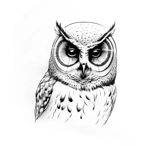 owl perched on a skull tattoo design idea