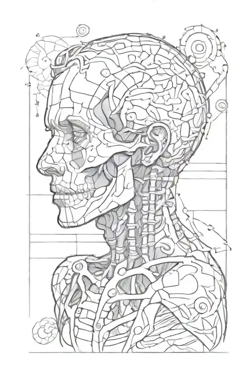 human anatomy in concept style tattoo design idea