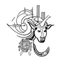 taurus and sagittarius tattoo design idea