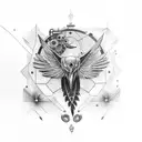 steampunk crow tattoo design idea