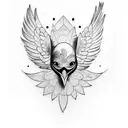 steampunk crow tattoo design idea