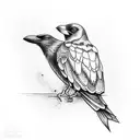 steampunk crow tattoo design idea