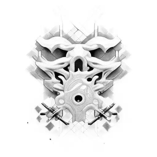 motorbikes and neural networks tattoo design idea
