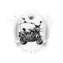 motorbikes and neural networks tattoo design idea