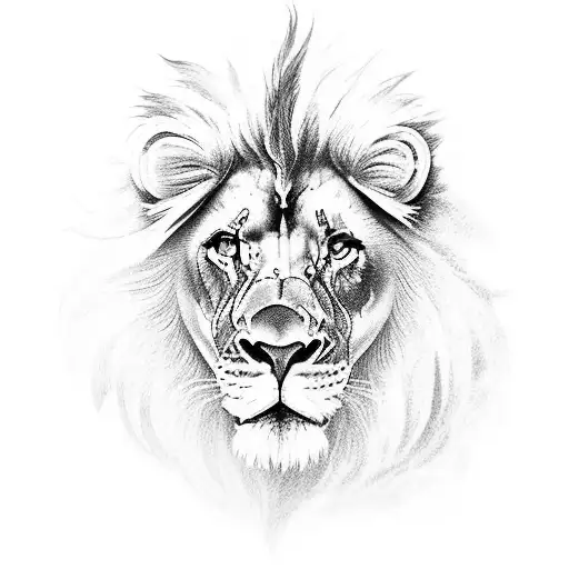 Number 25 combined with a lion tattoo design idea