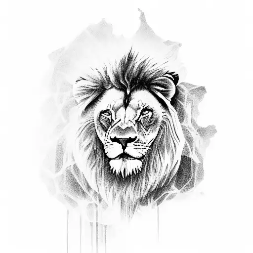 Number 25 with a lion tattoo design idea
