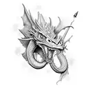 Number 25 combined with a dragon tattoo design idea