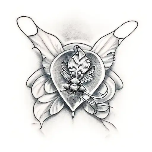 snapdragon and moth tattoo design idea