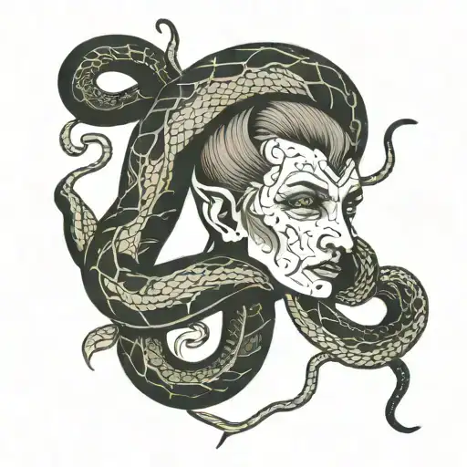 narsil sowrd with snake wrapped loosely tattoo design idea