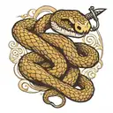 snake wrapped with sword  tattoo design idea