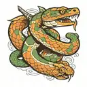 snake wrapped with sword  tattoo design idea