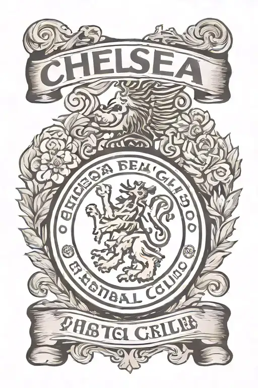 chelsea football club emblem tattoo design idea