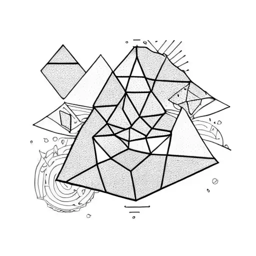 triangle with a bonsai tree tattoo design idea