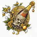 champagne tree tattoo design idea