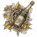 champagne tree tattoo design idea
