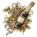 champagne tree tattoo design idea