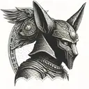 Special forces soldier with Anubis inspired armor tattoo design idea