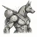 Special forces soldier with Anubis inspired armor tattoo design idea