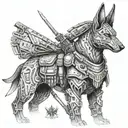 Special forces soldier with Anubis inspired armor tattoo design idea
