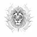 Lion and sun tattoo design idea