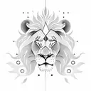 Lion and sun tattoo design idea