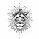 Lion and sun tattoo design idea