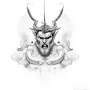 god into a devil tattoo design idea