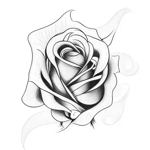 rose on fire tattoo design idea