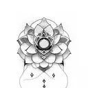 third eye with lotus flower tattoo design idea