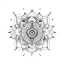 third eye with lotus flower tattoo design idea