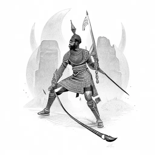 African Spear tattoo design idea