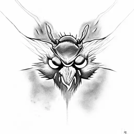 shadow of hornet  tattoo design idea