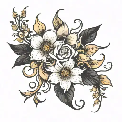 flowers tattoo design idea