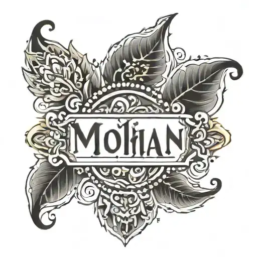 mohan name written in hindi in the middle of the chest tattoo design idea