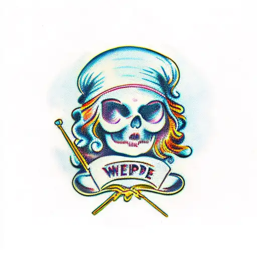 the word Penelope with candy background  tattoo design idea