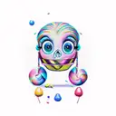 Penelope script with candy  tattoo design idea