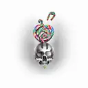 Penelope script with candy  tattoo design idea